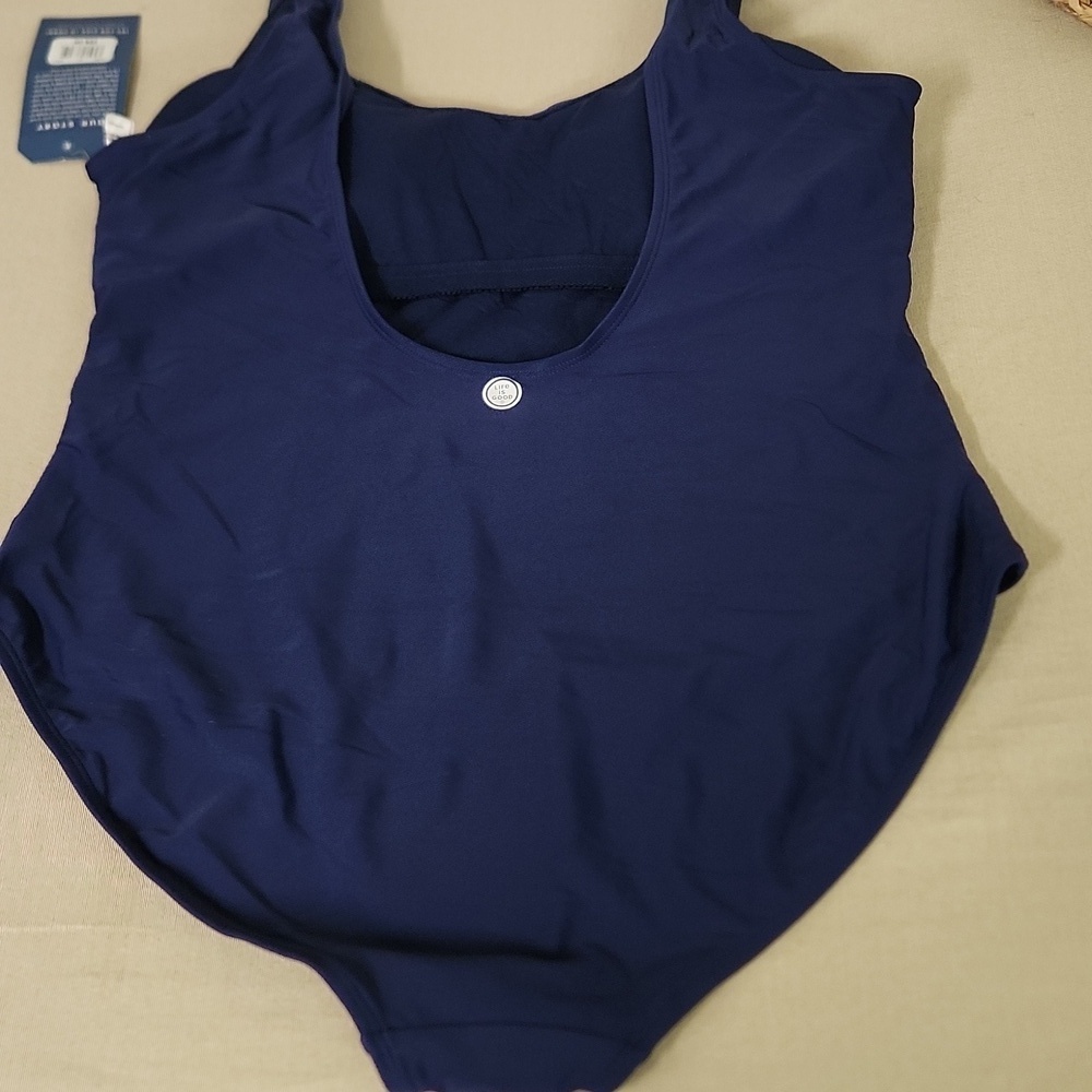 Navy Blue Life is Good One Piece Tank Swimsuit NWT Size XL - Picture 4 of 9